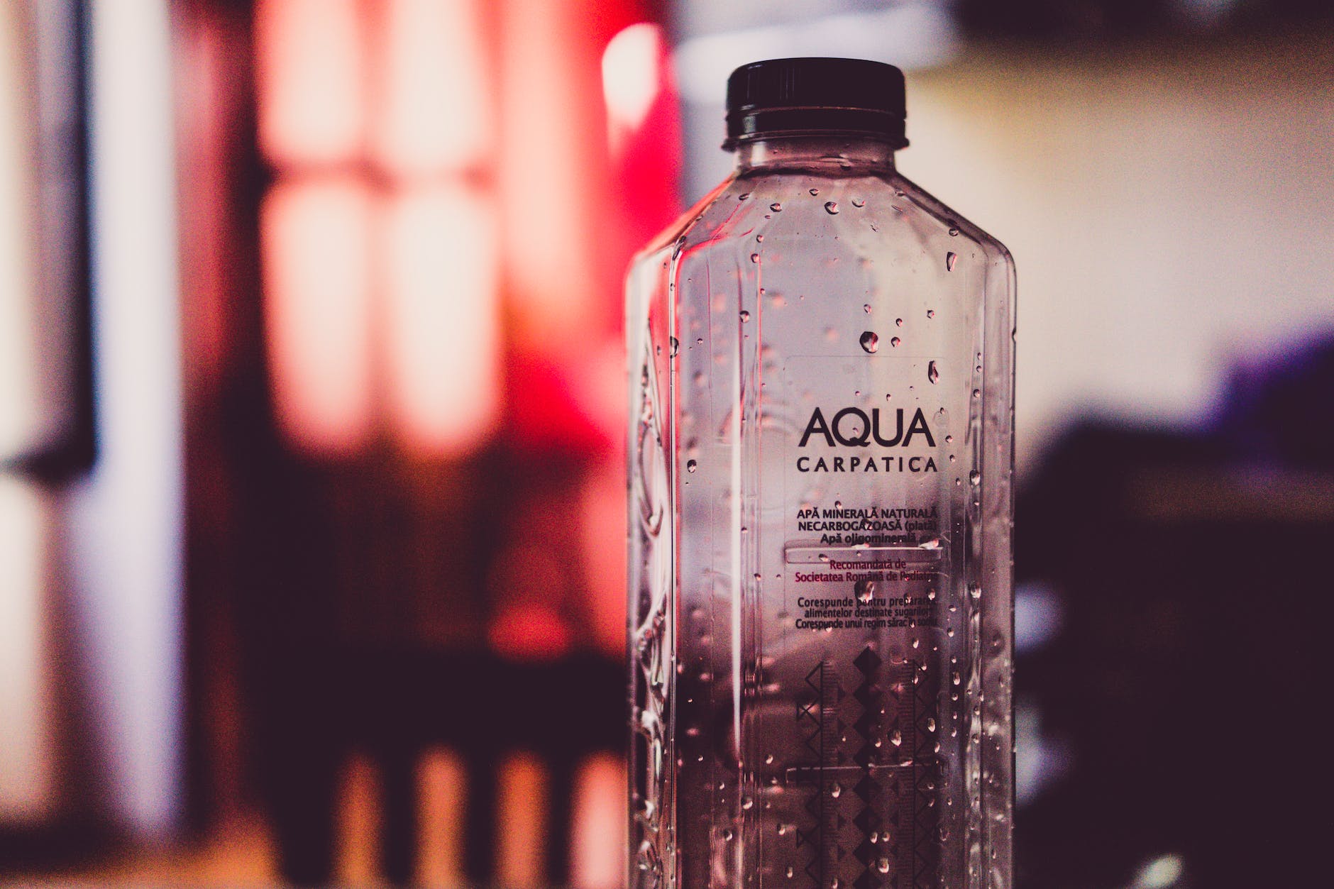 empty aqua plastic bottle